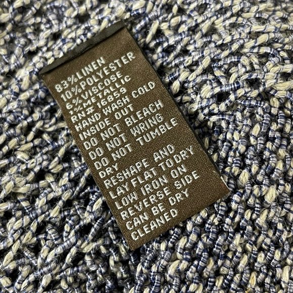 J. McLaughlin Size L Purple Linen V Neck Long Sleeve Metallic Knit Sweater - Picture 11 of 16